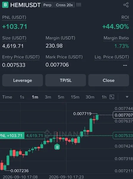 HEMI Futures Profit Proof (44%) - CryptoSphere Audited Signal Setup
