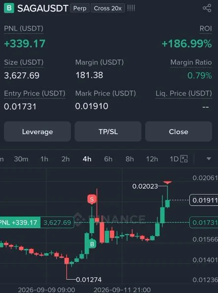 SAGA Futures Profit Proof (190%) - CryptoSphere Audited Signal Setup
