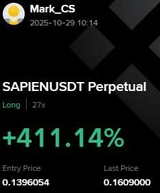 SAPIEN Futures Profit Proof (+411%) - CryptoSphere Audited Signal Setup