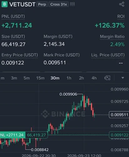 VET Futures Profit Proof (125%) - CryptoSphere Audited Signal Setup